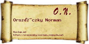 Orszáczky Norman névjegykártya